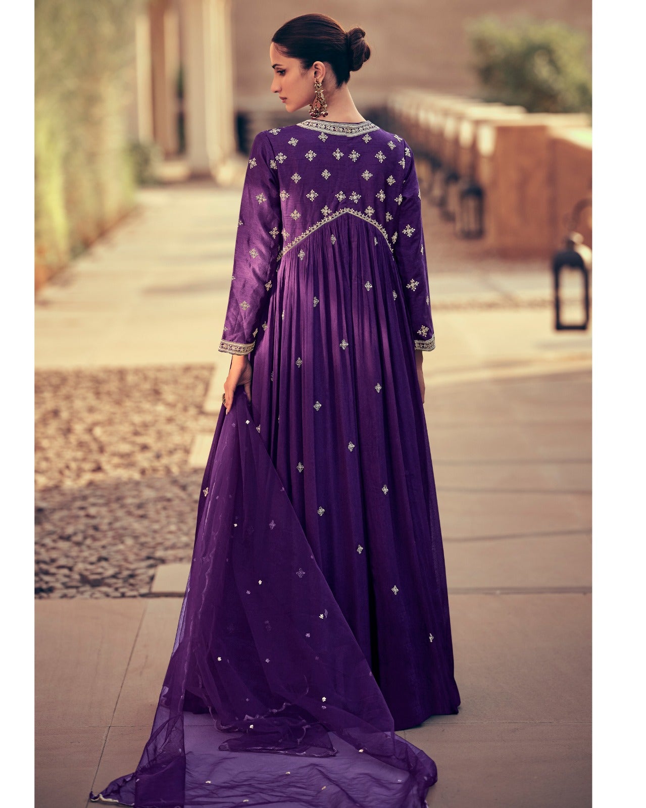 Embroidered Georgette Stitched Gown