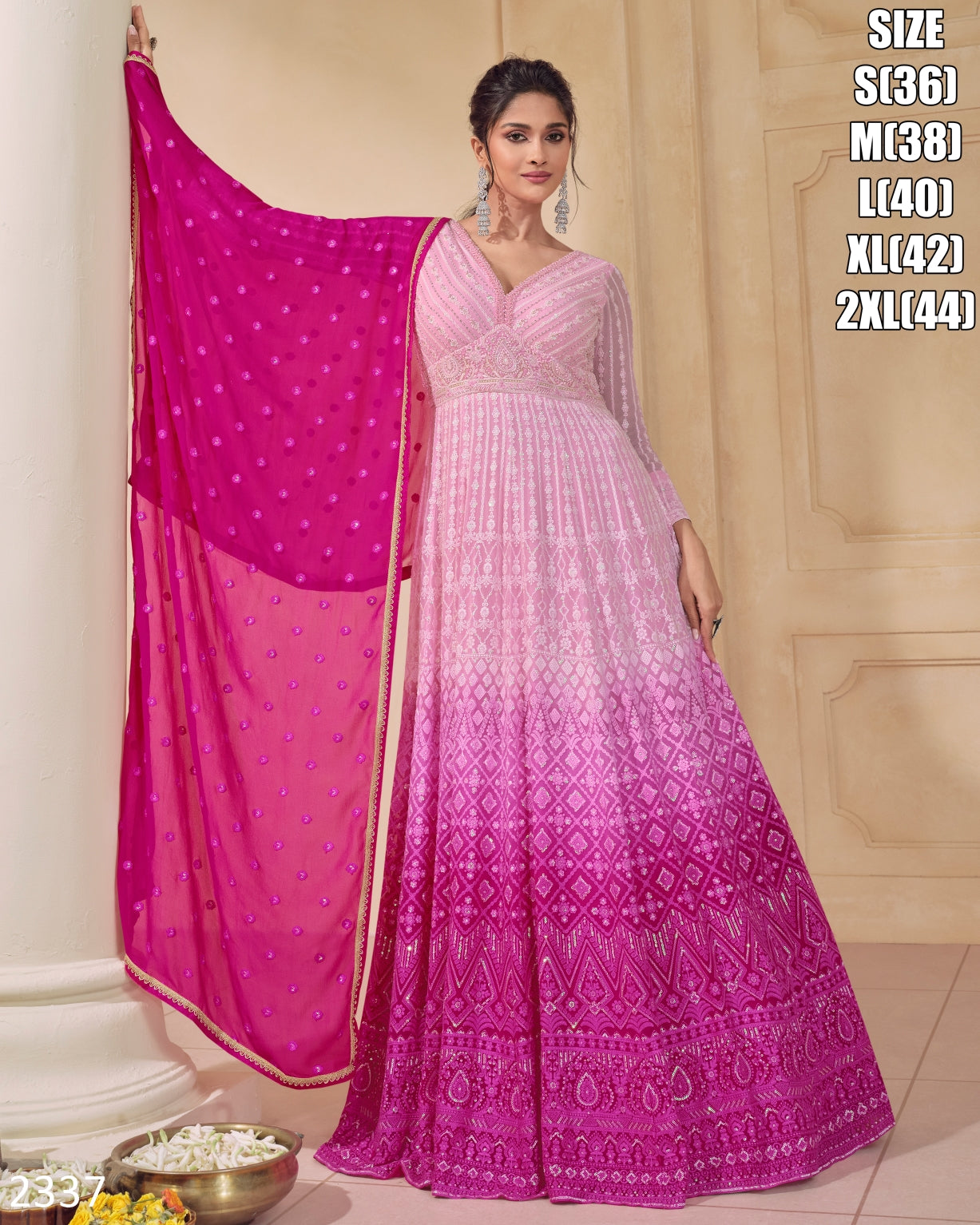 Real Georgette Gown with Dupatta