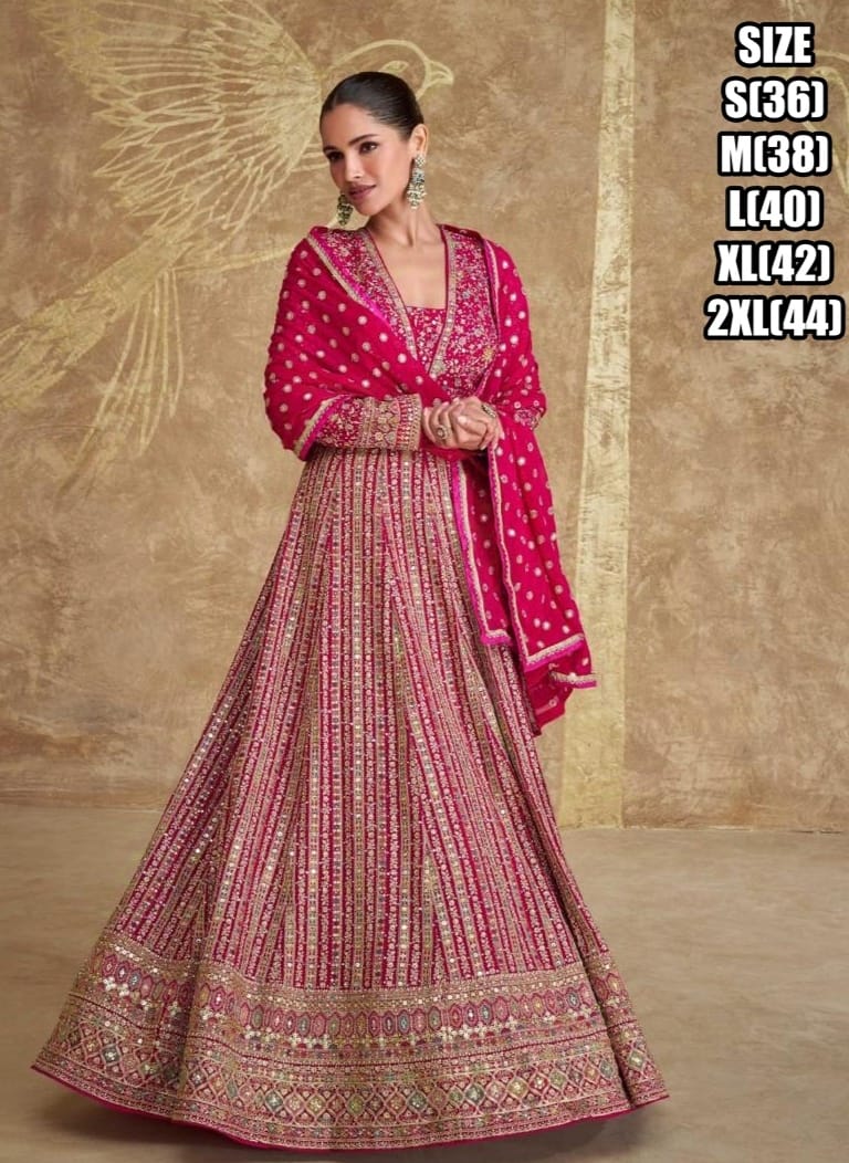 Full Heavy Look Embroidered Gown With Embroidered Dupatta